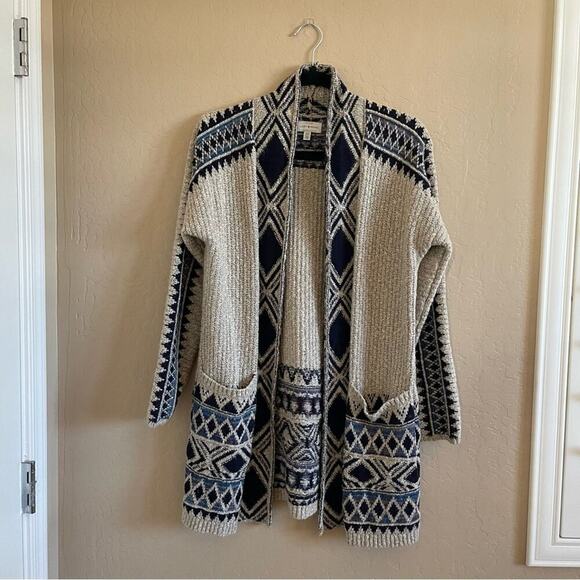 Lucky Brand Aztec Southwestern Cardigan Sweater - Picture 1 of 5
